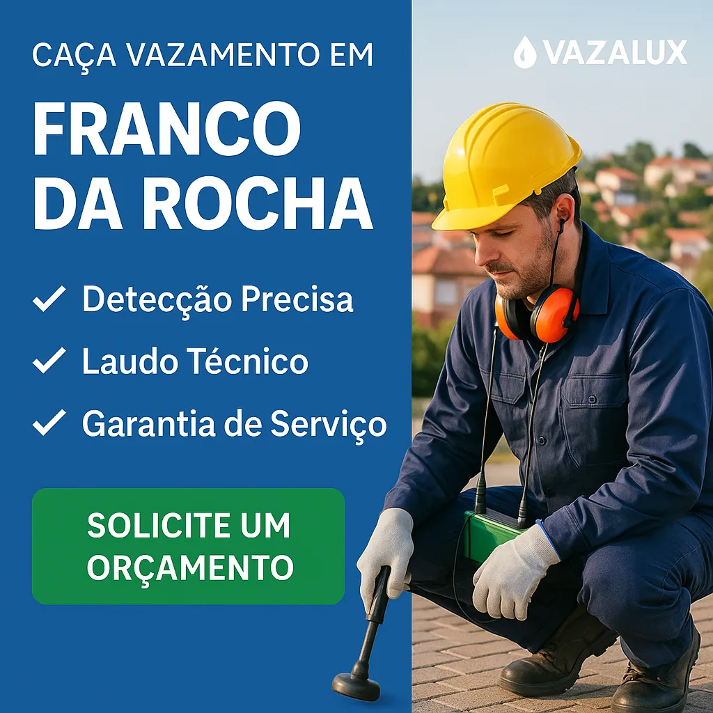 Técnico da Vazalux realizando detecção de vazamento em Franco da Rocha com geofone
