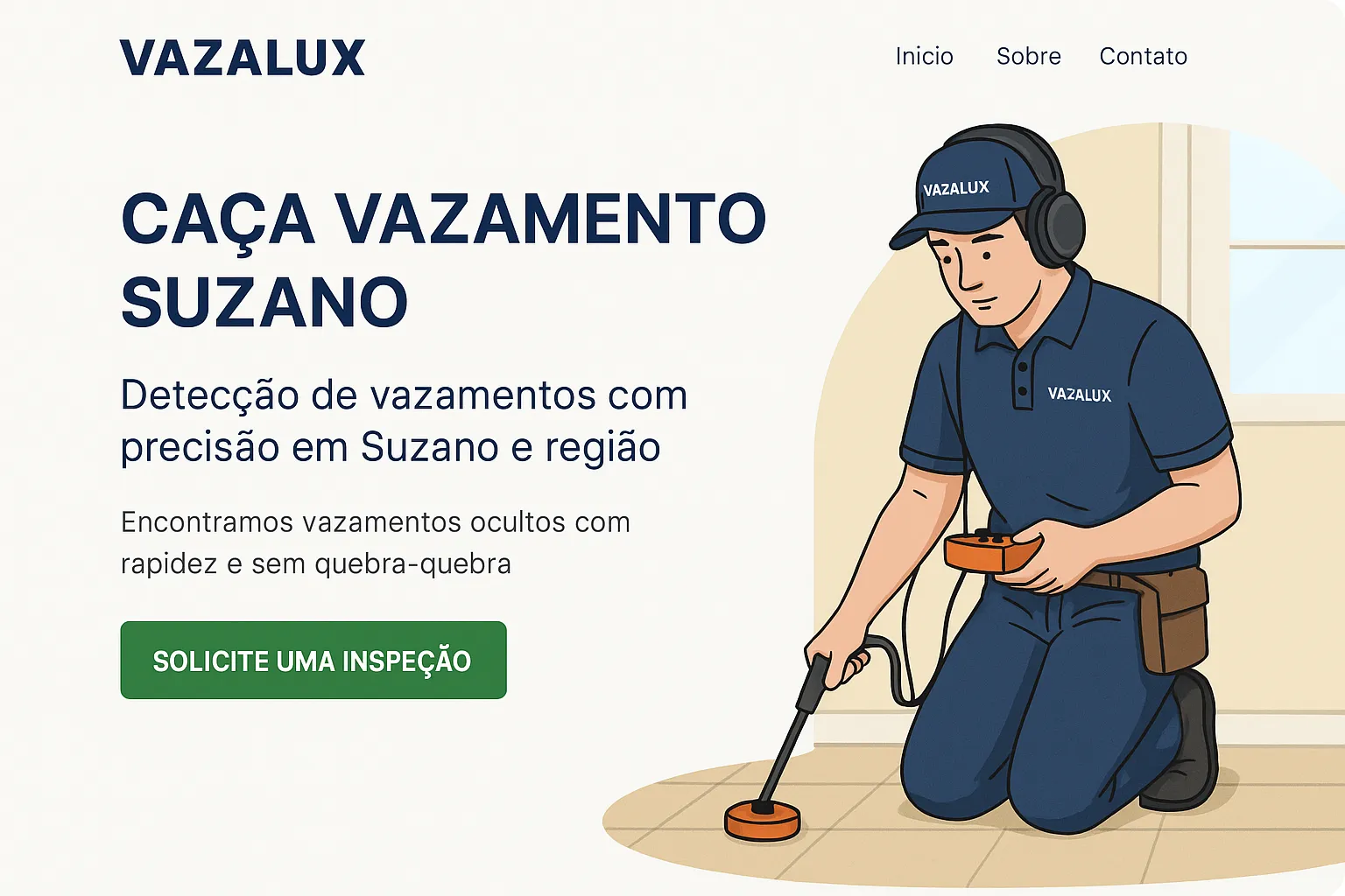Técnico da Vazalux realizando detecção de vazamento em Suzano com geofone