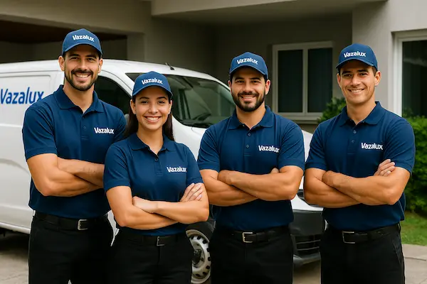 Equipe Vazalux Desentupidora pronta para atendimento