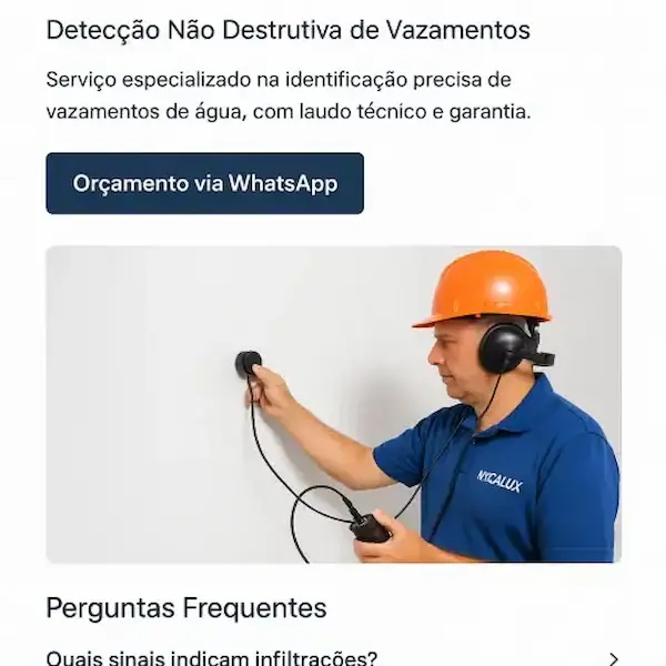 Técnico Vazalux realizando caça vazamento em Arujá SP