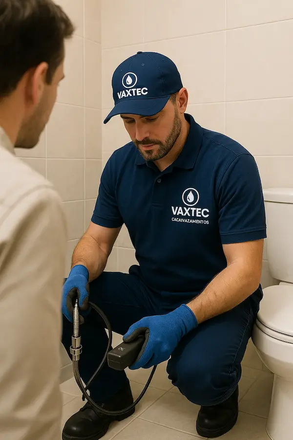 Técnico da Vazalux realizando caça vazamento no litoral de São Paulo
