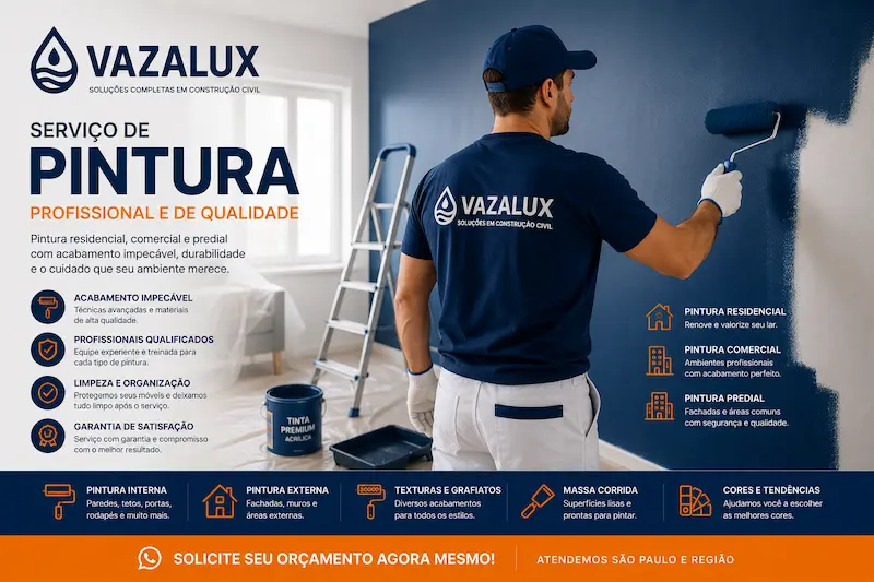 Pintor em São Paulo realizando pintura residencial comercial predial massa corrida textura grafiato e acabamento profissional