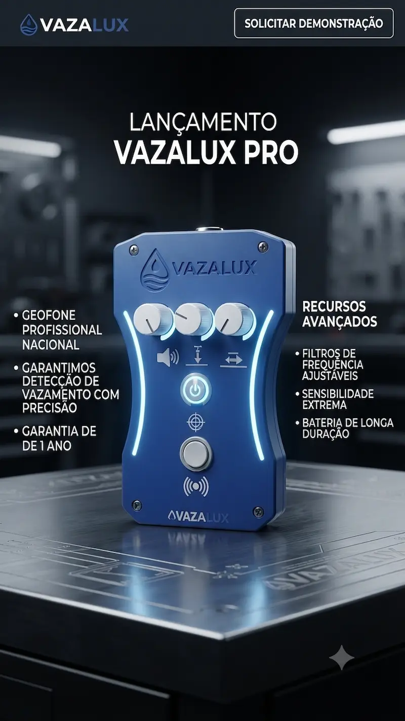Lançamento e desenvolvimento do geofone profissional Vazalux Pro